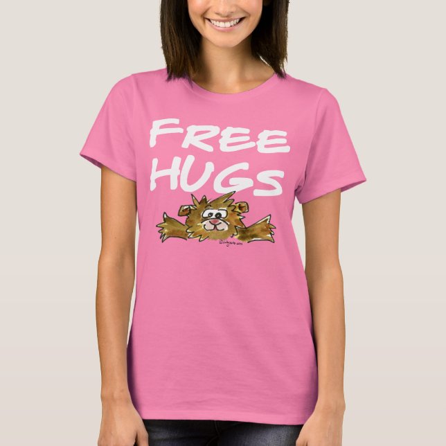 Abraços Gratuitos Texto Branco de Hamster T Camisa (Frente)