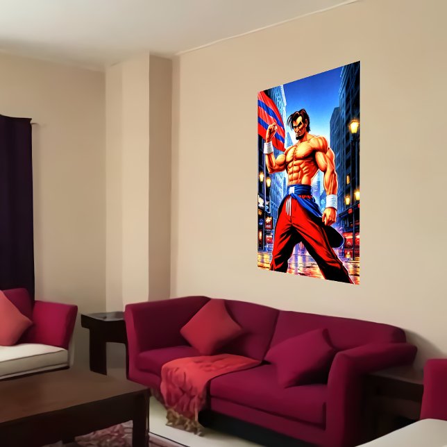 Abraham Lincoln como lutador | AI Art Poster (Criador carregado)