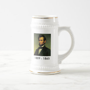 Abraham Lincoln que pinta a caneca de cerveja