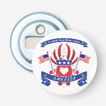 Abre-garrafa de Botão da América do Excelente Trum