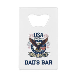 Abridor De Garrafa Cartão Em Forma De Crédito Custom Patriotic American Eagle 250 Years