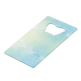 Abridor De Garrafa Cartão Em Forma De Crédito Fundo de aquarela suave em tons de azul