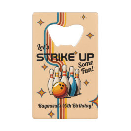 Abridor De Garrafa Cartão Em Forma De Crédito Let's Strike Up Some Fun Bowling Birthday Party