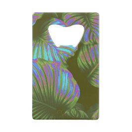 Abridor De Garrafa Cartão Em Forma De Crédito Rainbow Tropical Leaves
