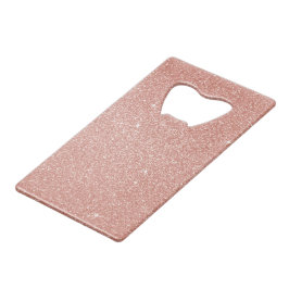 Abridor De Garrafa Cartão Em Forma De Crédito Rosa Dourado - Brilhante rosa brilhante e cintilaç