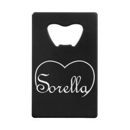 Abridor De Garrafa Cartão Em Forma De Crédito Sorella Italiana Irmã Coração Branca