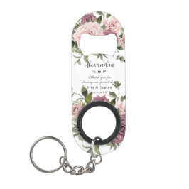 Abridor De Garrafa Chaveiro Favor de Casamento Floral Bege Rosa Canela