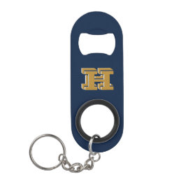 Abridor De Garrafa Chaveiro Navy and Gold Stainless Keychain Bottle Opener