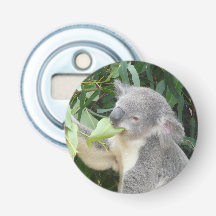 Abridor de Garrafa de Koala Comendo Folha de Eucal