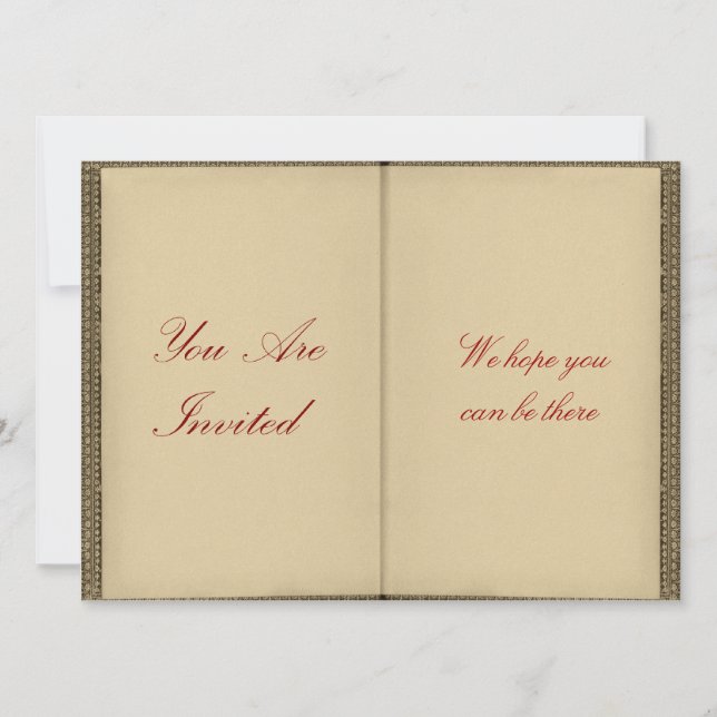 Abrir Livro - Convites de Estilo de Vintagem (Frente)