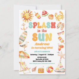 Abrir O Convite de aniversário Da Piscina Solar