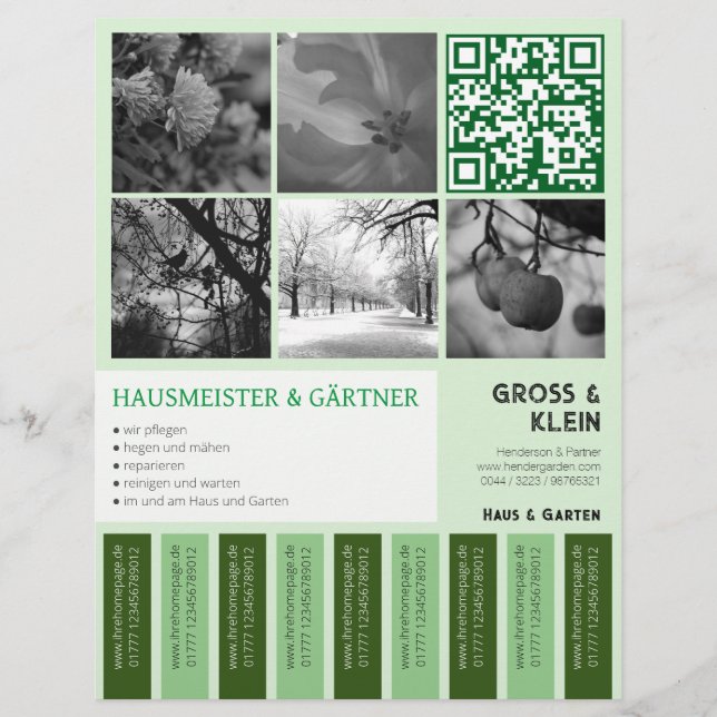 Abriss Flyer modern klar Gartenbau (Frente)
