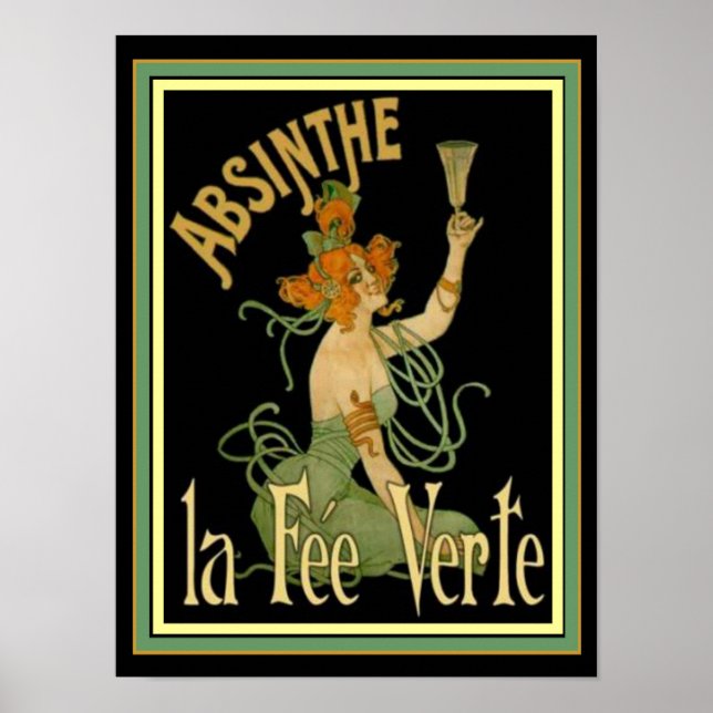 Absinthe La Fee Verte 12 x 16 Impressão (Frente)