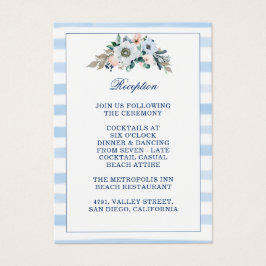 Absorção de Praia Floral Blue Stripes