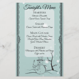 Absorvente de neve menu de janto de Natal