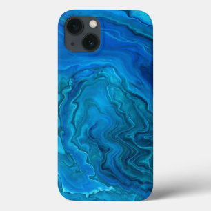Abstração Acrílica de Mármore Azul Teal