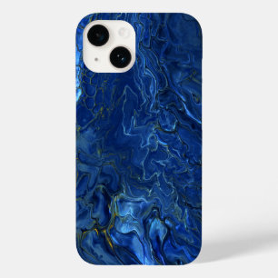 Abstração de Acrírio de Mármore Dourado Azul e Fau