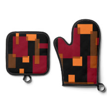 Abstração Geométrica Laranja Vermelho Preto