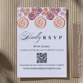 Abstract African Shape QR Code Wedding RSVP Card