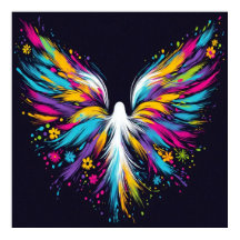 Abstract Angel Wall Poster on Semi-Gloss Paper