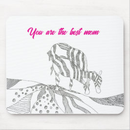 Abstract art stick figure mouse pad gift for mom