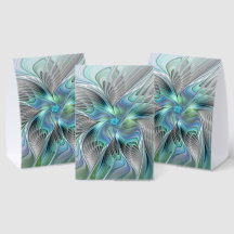 Abstract Blue Green Butterfly Fantasy Fractal Art