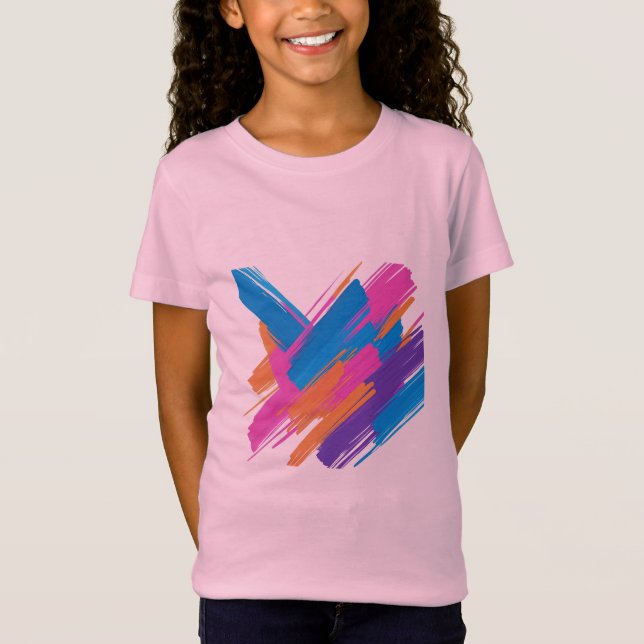 Abstract Brush Stroke Art T-Shirt – Vibrant Minima (Frente)