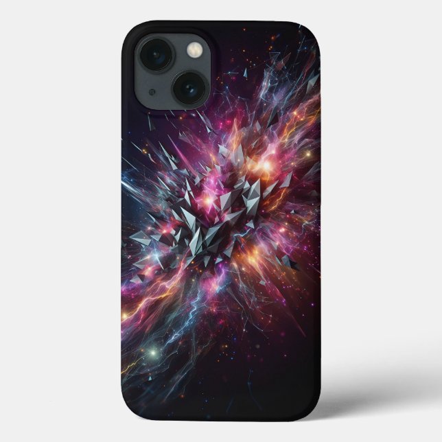 Abstract Crystal Energy Burst Phone Case - Neon  (Verso)