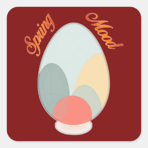 Abstract Easter Egg – Modern Art - Autocolante