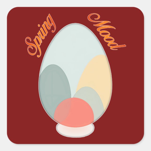 Abstract Easter Egg – Modern Art - Autocolante (Frente)