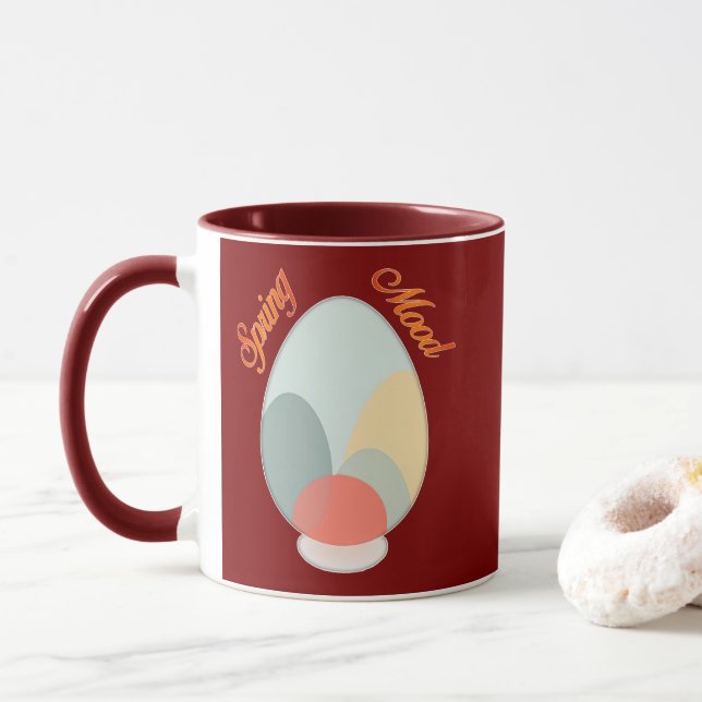 Abstract Easter Egg – Modern Art - caneca (Com Donut)
