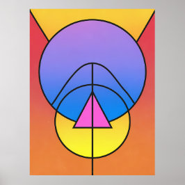 Abstract Geometric Circles Line Colorful Poster