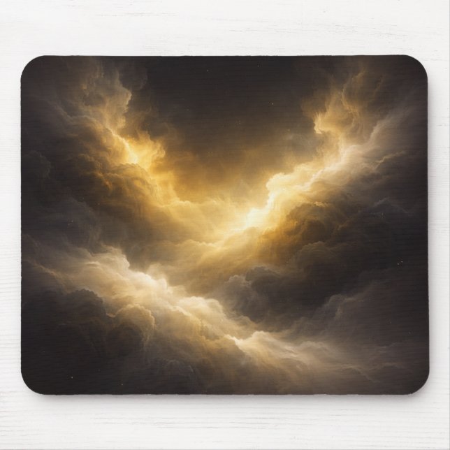Abstract Golden Nebula Mouse Pad (Frente)