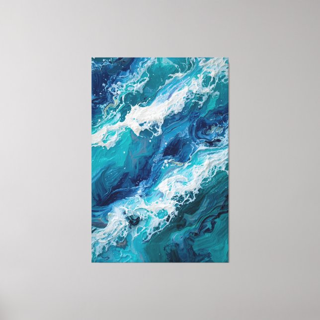Abstract Ocean Wave Texture Canvas Print (Frente)