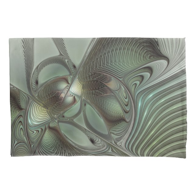 Abstract Olive Sage Green Gray Fractal Art Fantasy (Frente)