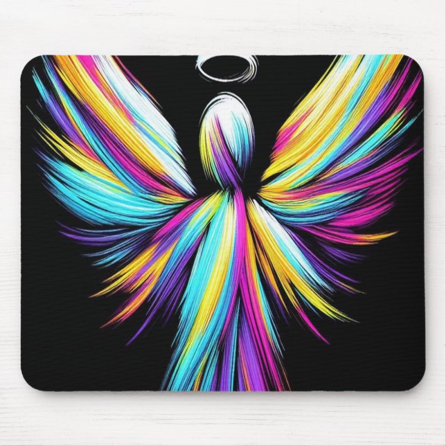 Abstract Pastel Colored Angel on Computer Mousepad (Frente)