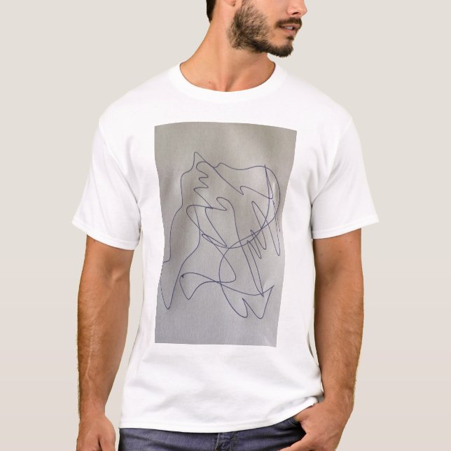 Abstract Scribble Pen Drawing Graphic T-Shirt (Frente)