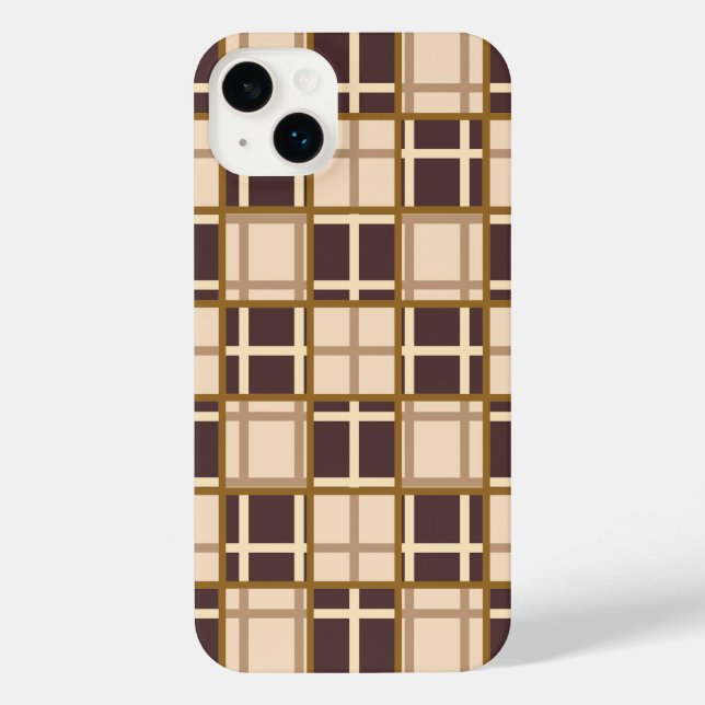 Abstract Shades of Brown iPhone 14 Plus Case (Verso)