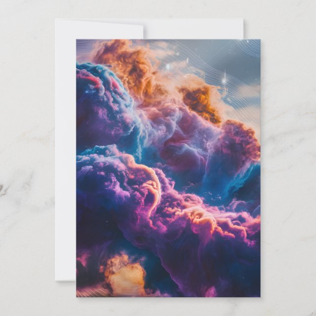 Abstract Space Nebula Art - Colorful Flat Card (Frente)