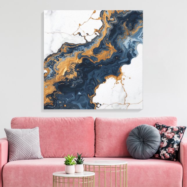 Abstract Wall Art Canvas – Modern Minimalist (Insitu(Sala de estar))