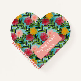 Abstract Watercolour Florals Notebook Blue