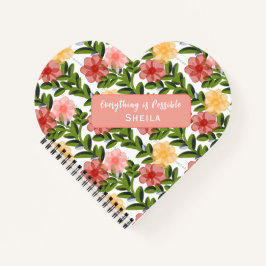 Abstract Watercolour Florals Notebook Clear