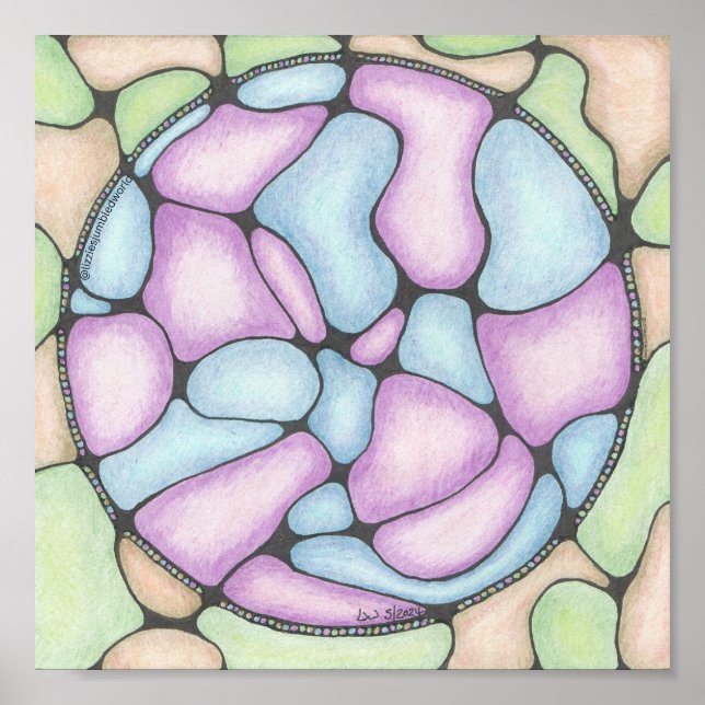 Abstrato2 arte de rabisco impressão 8x8in. (Frente)