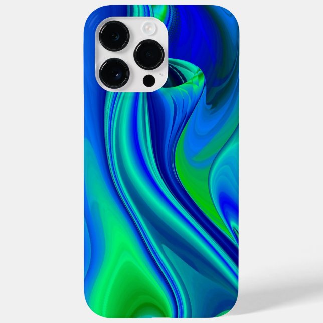 abstrato 3D em azul verde roxo (Verso)