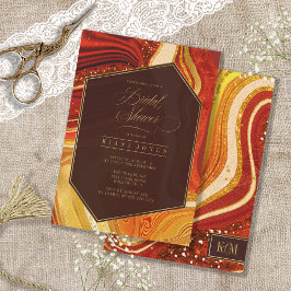 Abstrato Agate Chá de panela Hot Orange ID827