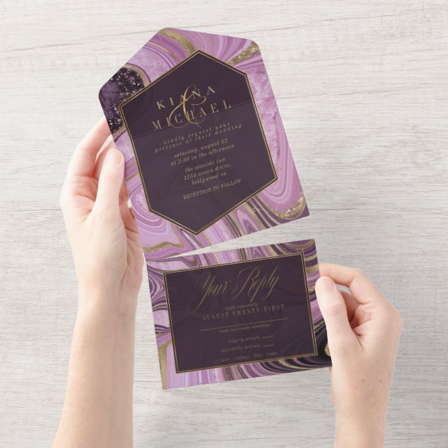 Abstrato Agate Wedding Mauve ID827 (Tearaway)