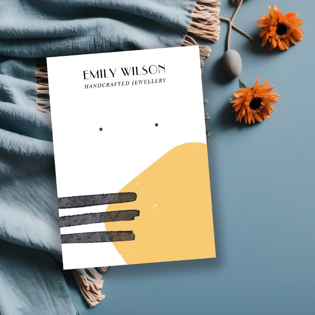 ABSTRATO AMARELO FORMAS ESTUDAR CARTÃO DE EXIBIÇÃO (Criador carregado)