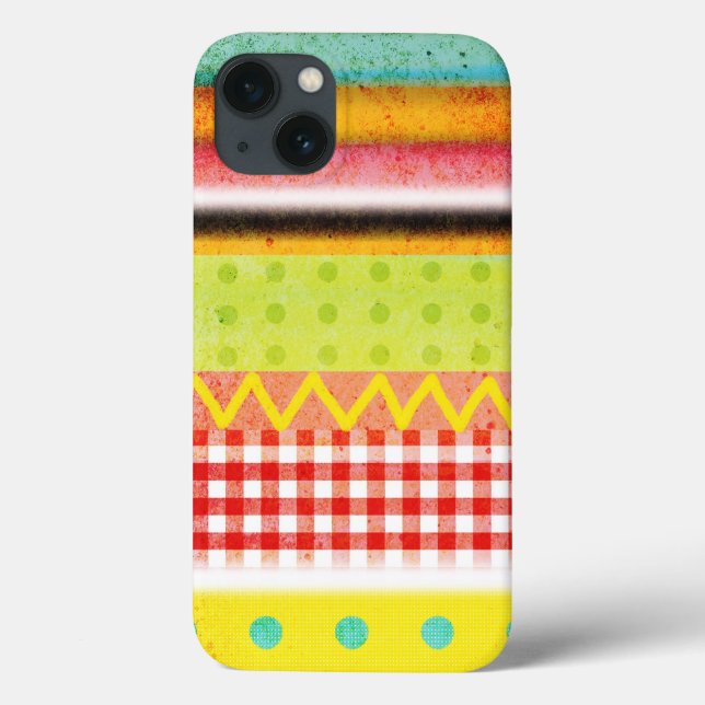 Abstrato antigo estilista Gingham Zigzag Polka (Verso)