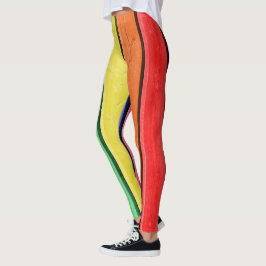 Abstrato arco-íris cores leggings