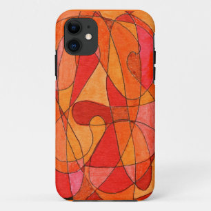 Abstrato Art em laranjas e Capas de telefone verme